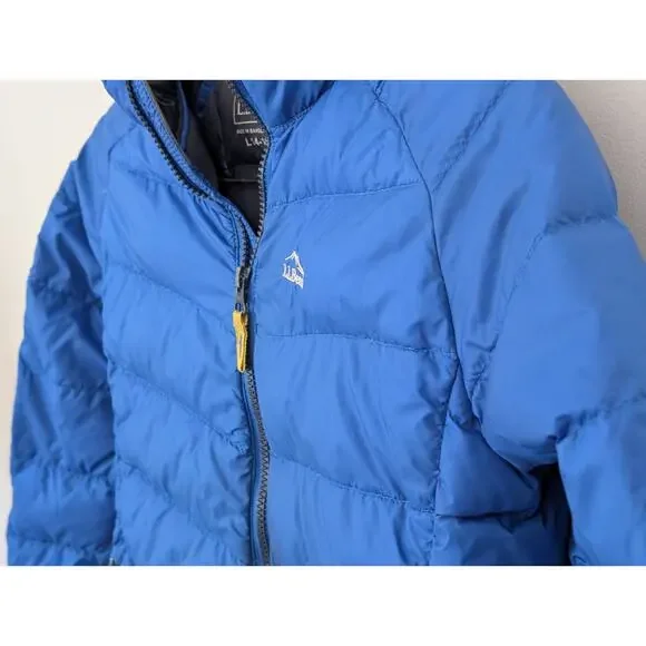 L.L. Bean Kids Ultralight 650 Down Hooded Jacket Size L (14-16) - Blue - Picture 4 of 14